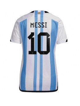 Argentinien Lionel Messi #10 Heimtrikot für Frauen WM 2022 Kurzarm